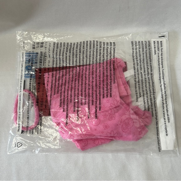 American Girl 18” Doll Pink PJ Set With Sleepers & Hair Tie  NOS NIP - Picture 8 of 14